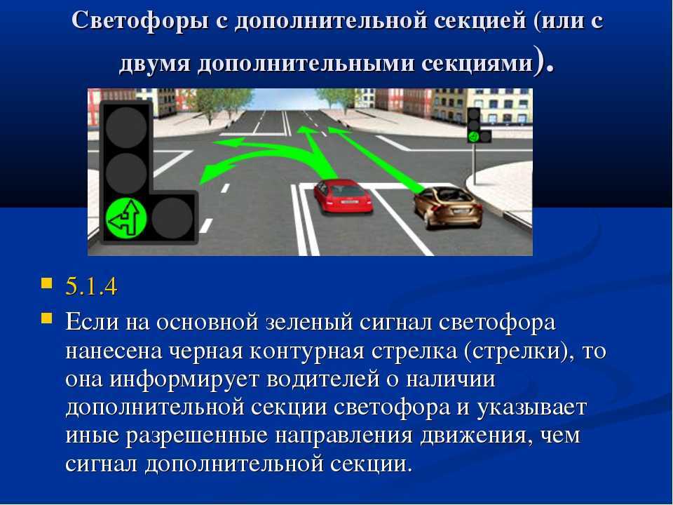 Сколько проезд по стрелке. Правила проезда перекрестка со стрелкой. Доп секция светофора ПДД. Светофор с дополнительной секцией правила проезда. Движение при светофоре с дополнительной секцией.