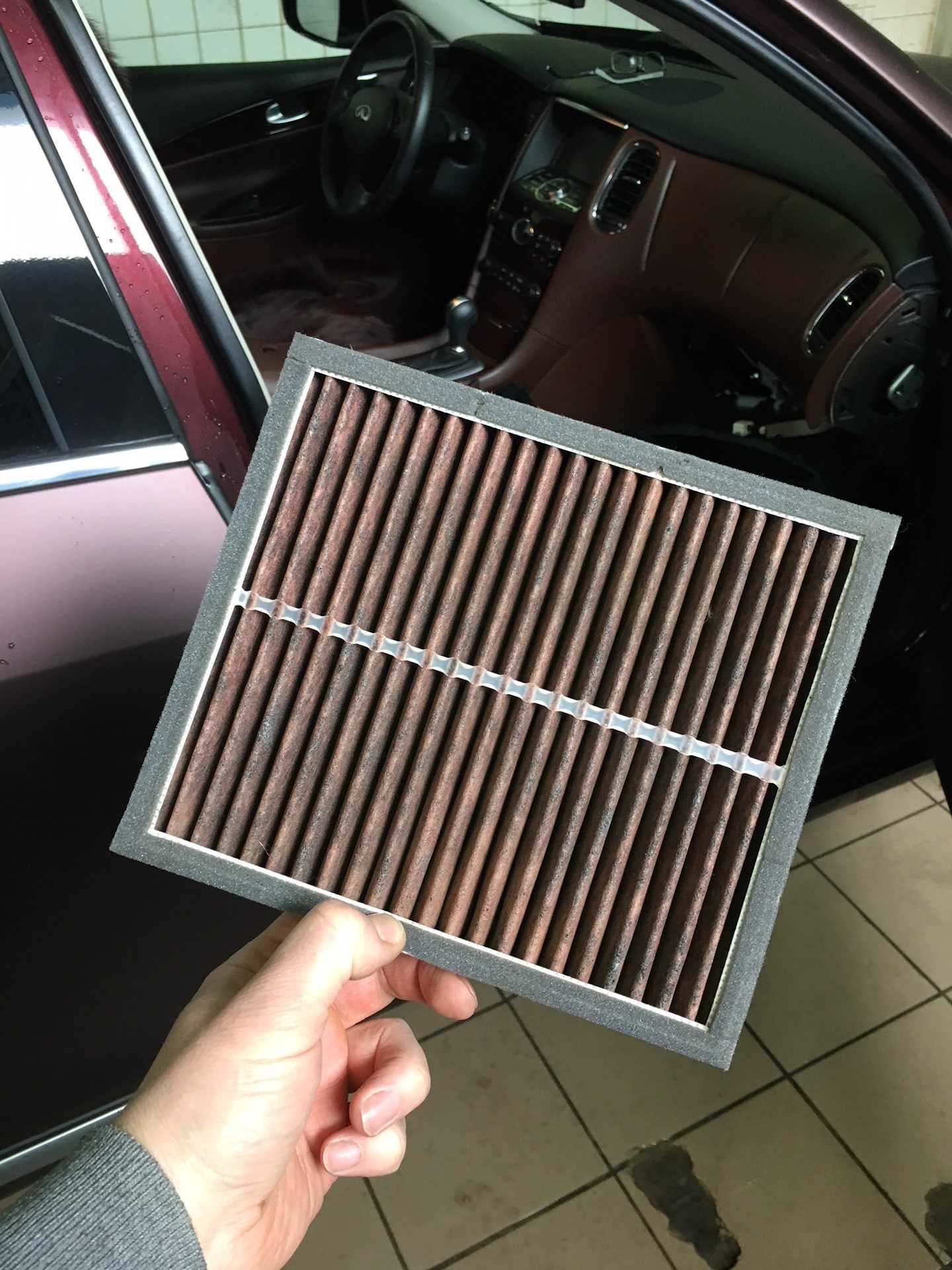 Замена салонного фильтра инфинити qx70